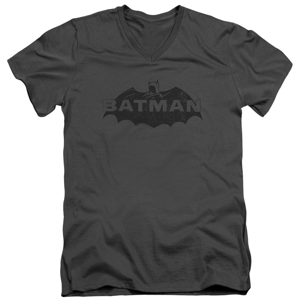 Batman - Newsprint Logo Adult Slim Fit V Neck Cotton product image 1