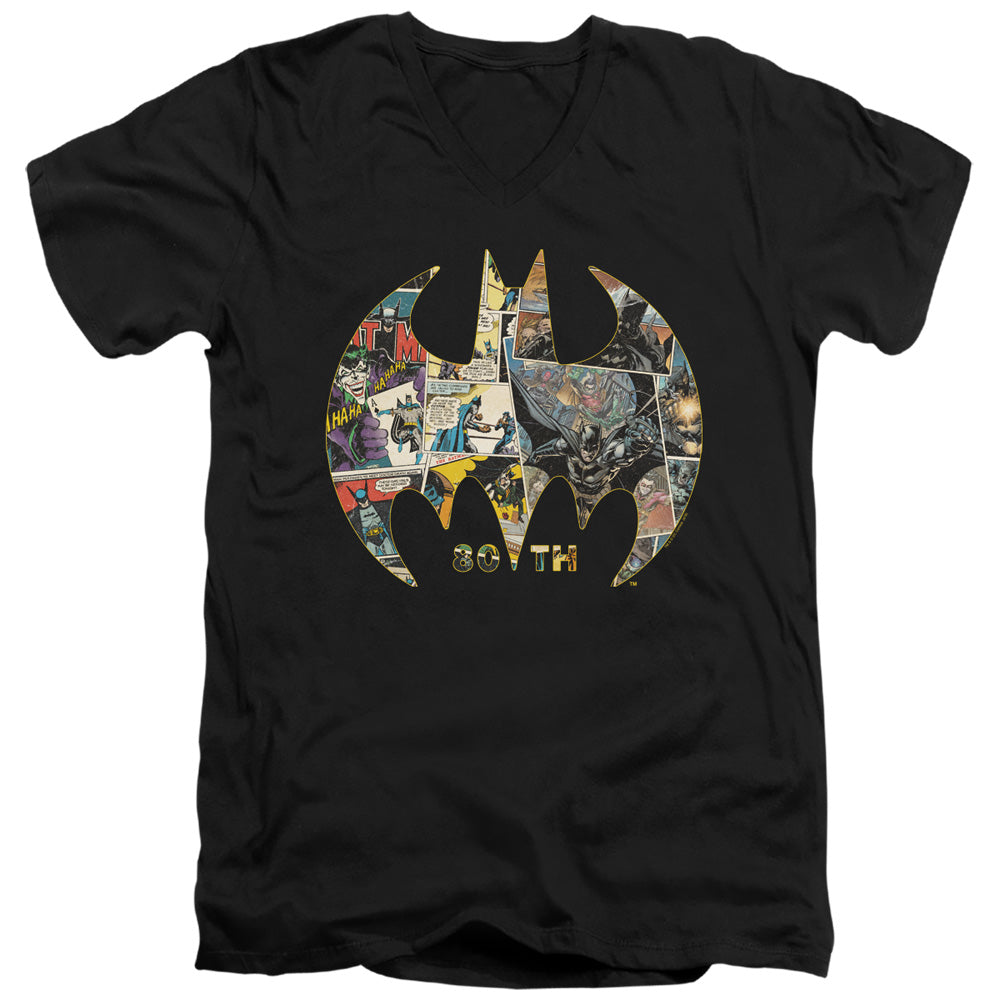 Batman - 80Th Shield Adult Slim Fit V Neck Cotton product image 1