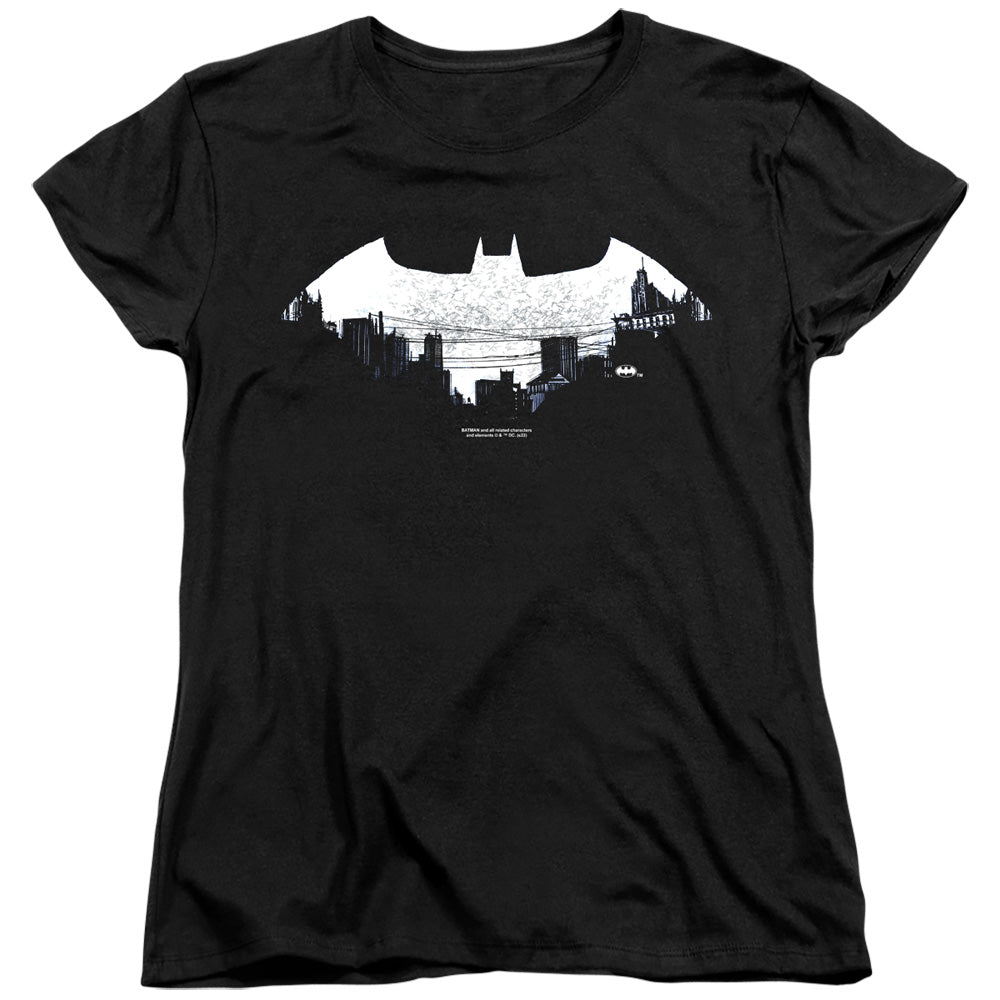Batman - Bat Logo Cityscape Women's Short Sleeve product image 1