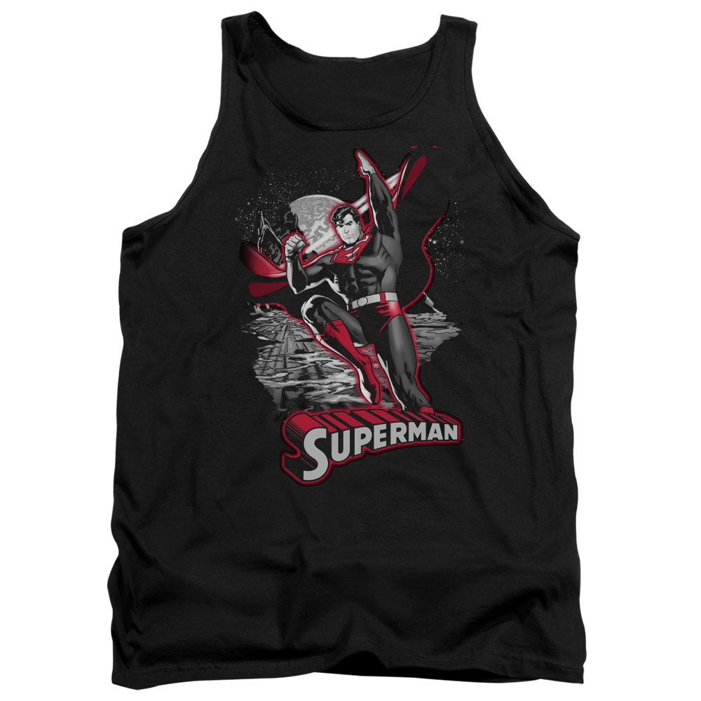 JLA - Superman Red & Gray Adult Tank Top