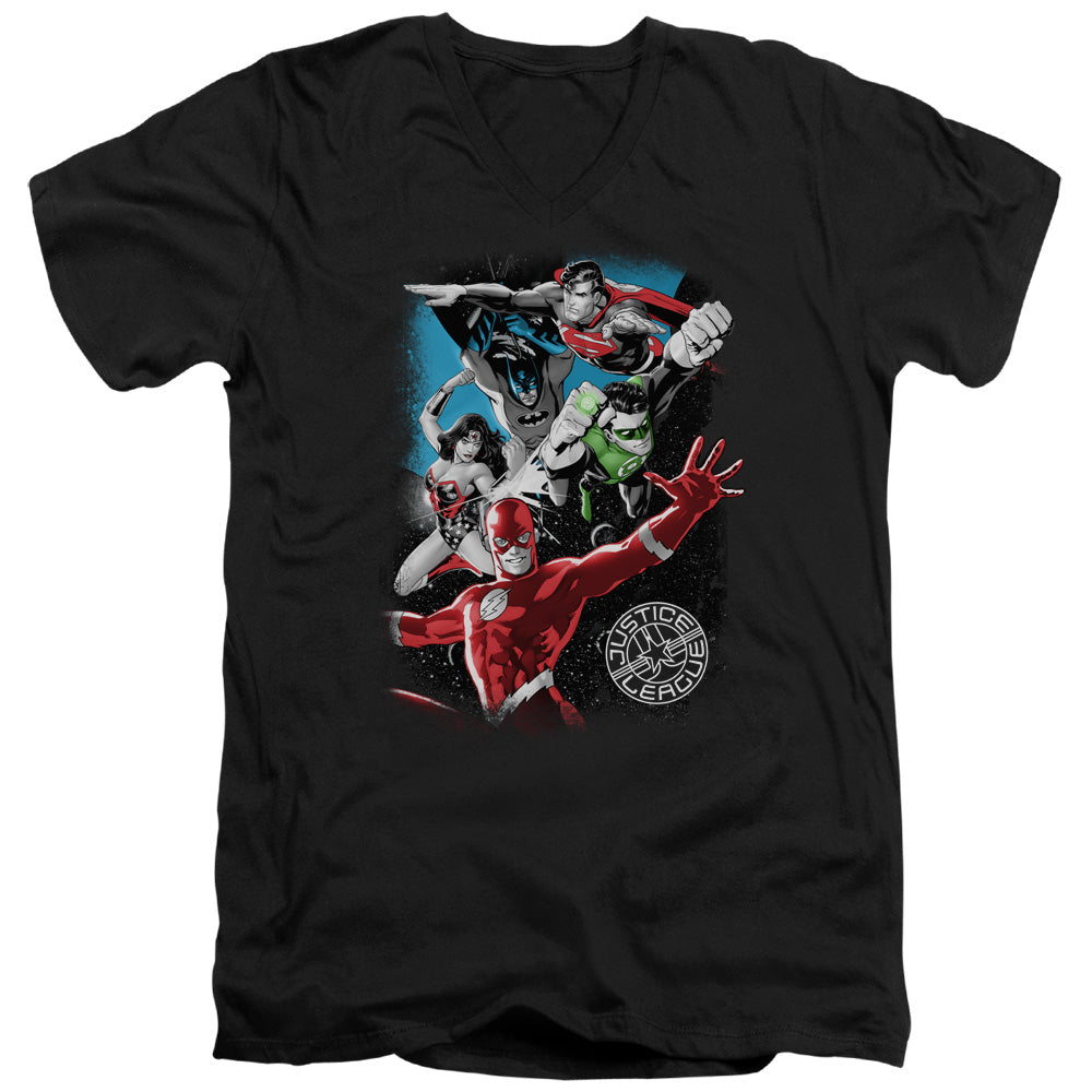 JLA - Galactic Attack Adult Slim Fit V Neck Cotton product image 1
