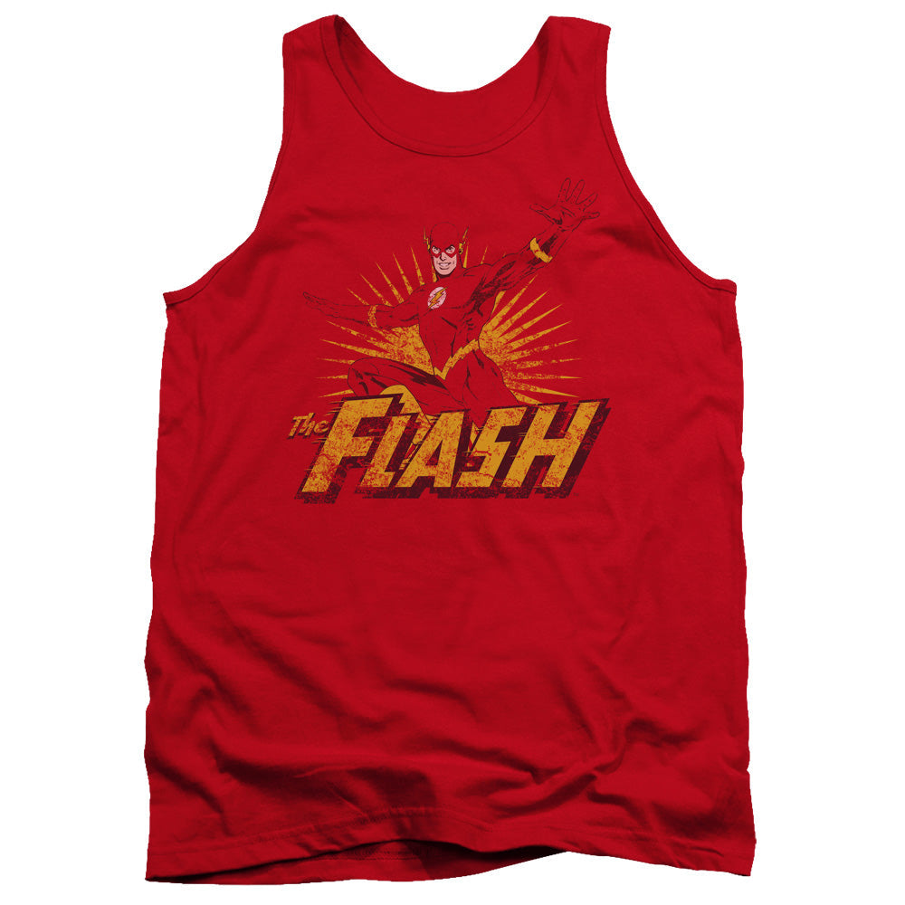 JLA - Flash Rough Distress Adult Tank Top