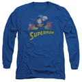 JLA - Superman Rough Distress Adult Long Sleeve product image 1