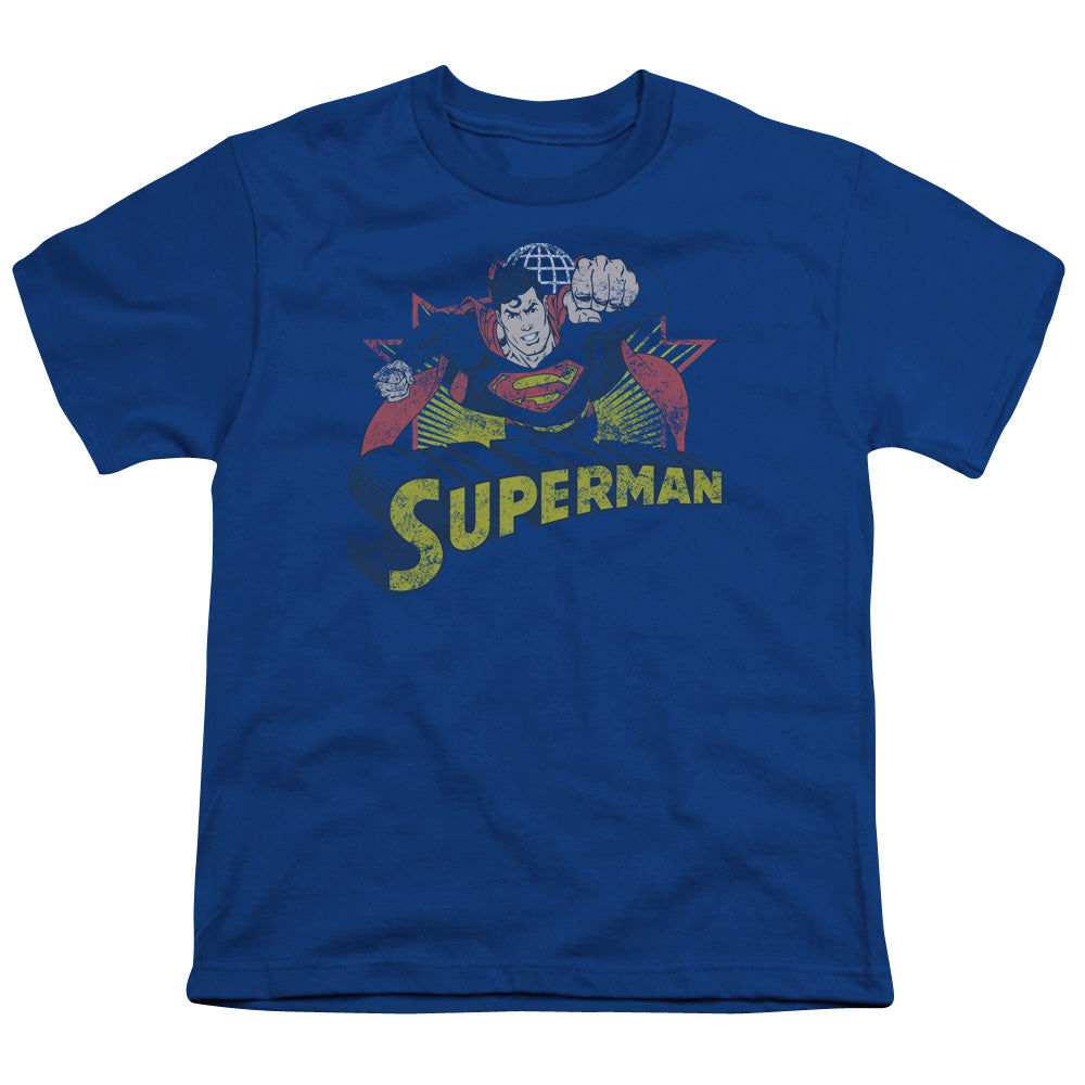 JLA - Superman Rough Distress Youth Short Sleeve product image 1