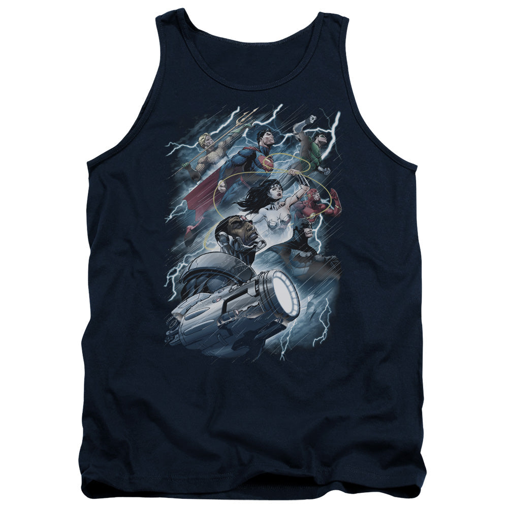 JLA - Ride The Lightening Adult Tank Top