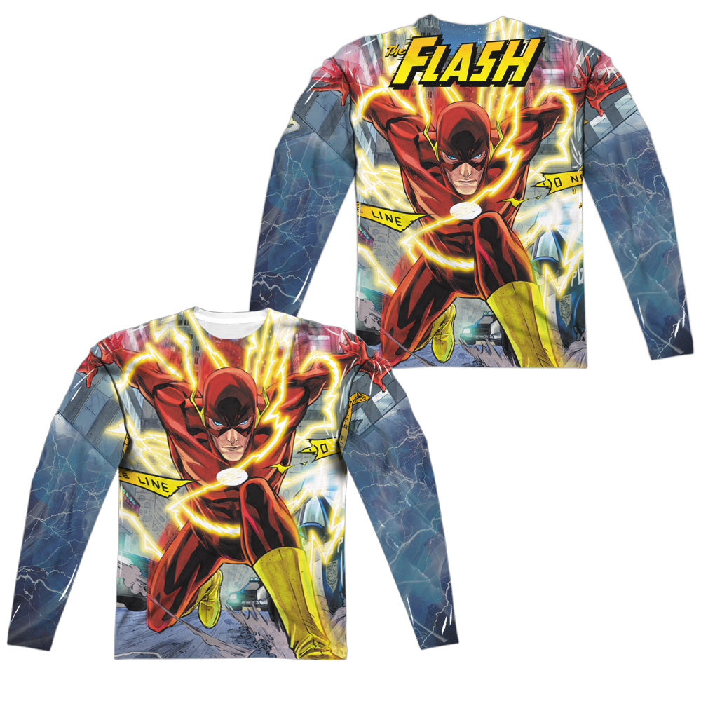 JLA - Police Line (Front - Back Print) L - S Adult Poly Crew product image 1