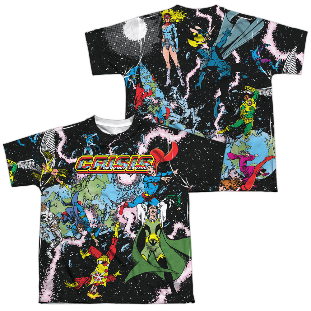 JLA - Crisis Variant (Front - Back Print) Youth Short product image 1
