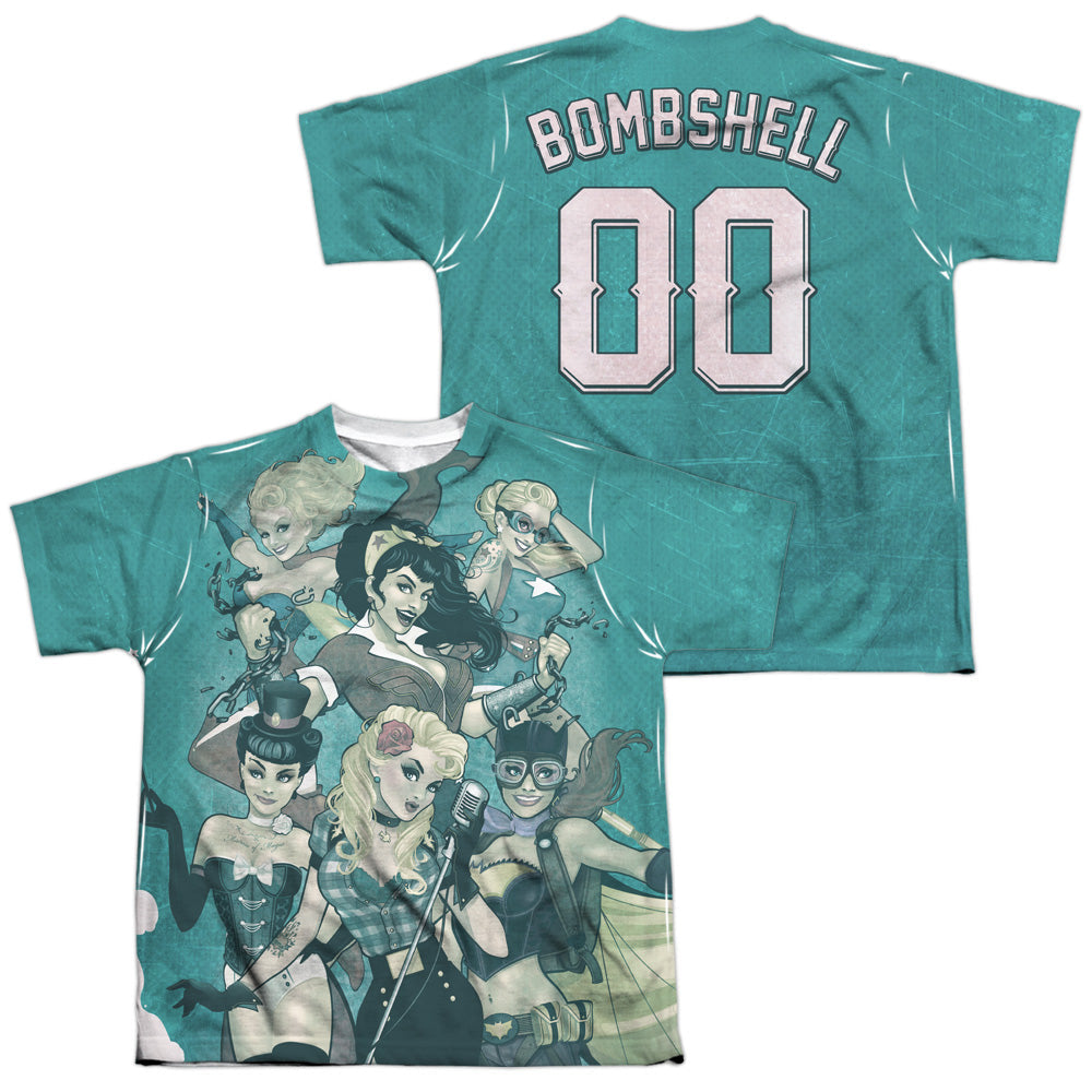 JLA - Bombshell Group (Front - Back Print) Youth Short product image 1