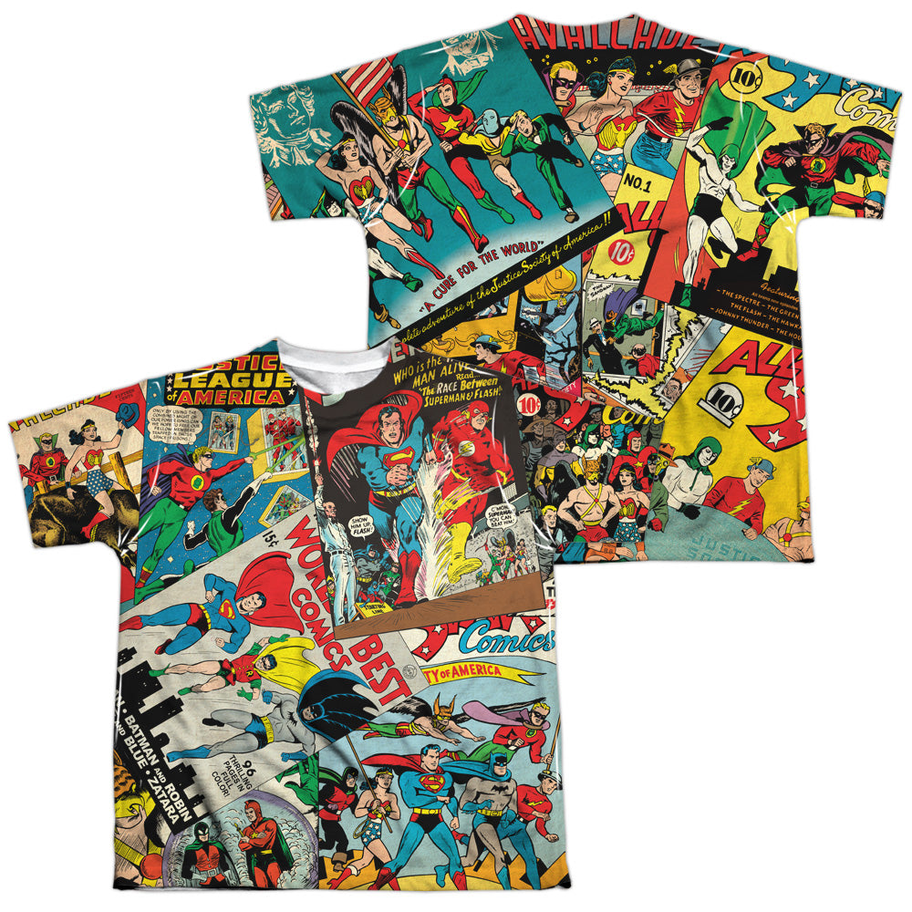 JLA - Classic Collage (Front - Back Print) Youth Short product image 1