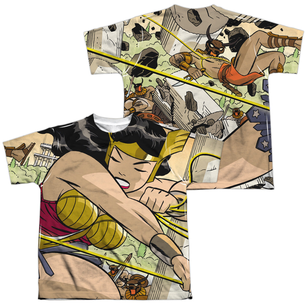 JLA - Minotaur Battle (Front - Back Print) Youth Short product image 1
