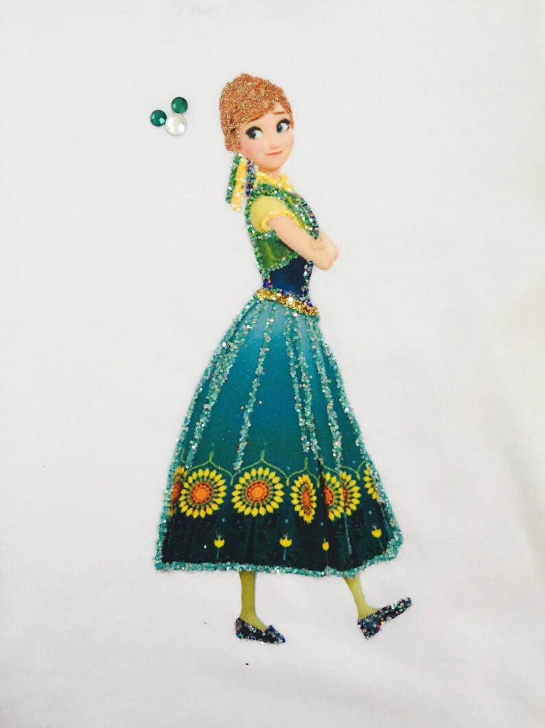 Disney Frozen Queen Elsa or Elsa & Anna fabric painted and glittered tank top, sweatshirt or T-shirt.