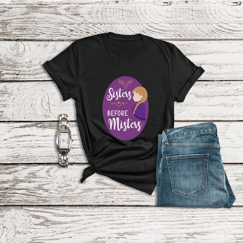Frozen Birthday Shirt, Sisters before Misters, Princess Anna Shirt, Disney Couple Shirts, Disney Family Shirts, Anna and Elsa, Cousin Shirts