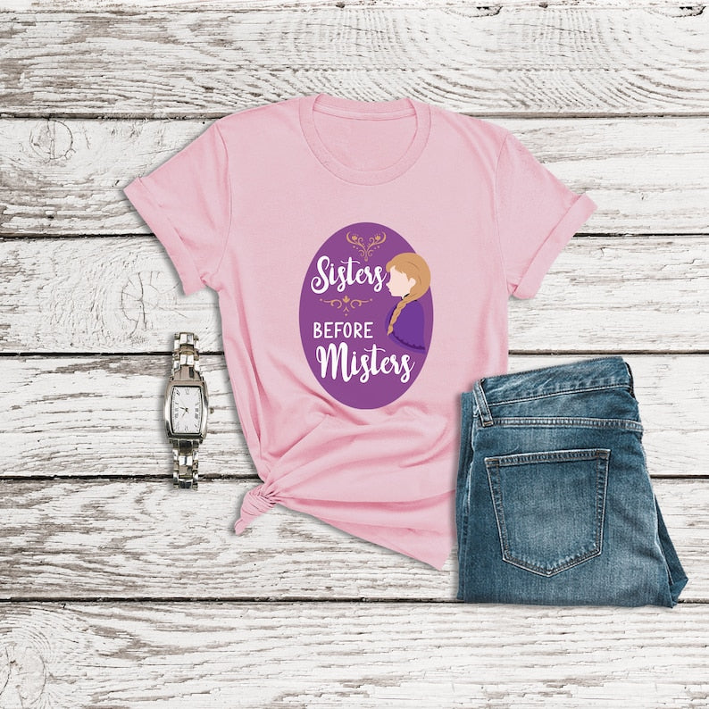 Frozen Birthday Shirt, Sisters before Misters, Princess Anna Shirt, Disney Couple Shirts, Disney Family Shirts, Anna and Elsa, Cousin Shirts