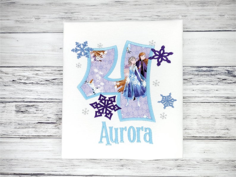 Frozen Birthday Shirt, Elsa Birthday Shirt, Frozen 4th Birthday Party, Toddler Frozen Shirt, Personalized Shirt, Embroidered Shirt