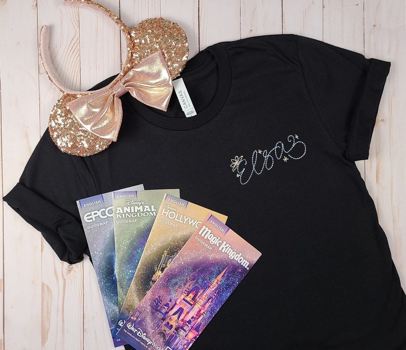 Embroidered Elsa Autograph Shirt | Disney World Trip, Bella Canvas Tee