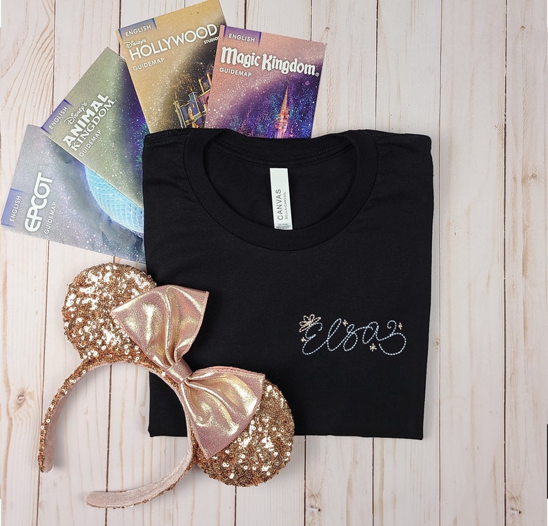 Embroidered Elsa Autograph Shirt | Disney World Trip, Bella Canvas Tee