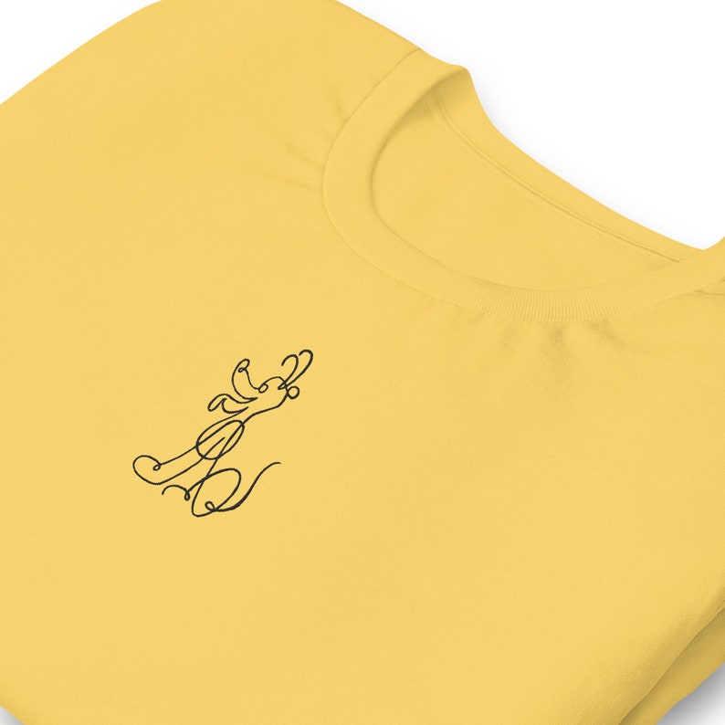 Embroidered Duck Dog Shirt, Minimalist Line Art Tee