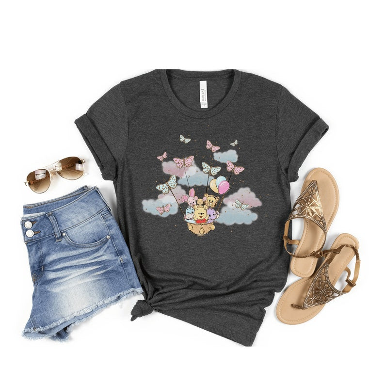 Winnie The Pooh and Friends Shirt | Winnie the Pooh Baby Shower Shirt | Cute Pooh Piglet Tigger Eeyore Shirt | Pooh and Flowers Shirt