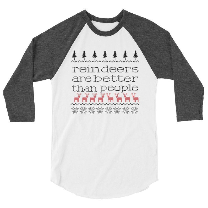 Frozen Shirt- Reindeer are Better than People -Sven and Kristoff Disney Christmas Raglan Shirt