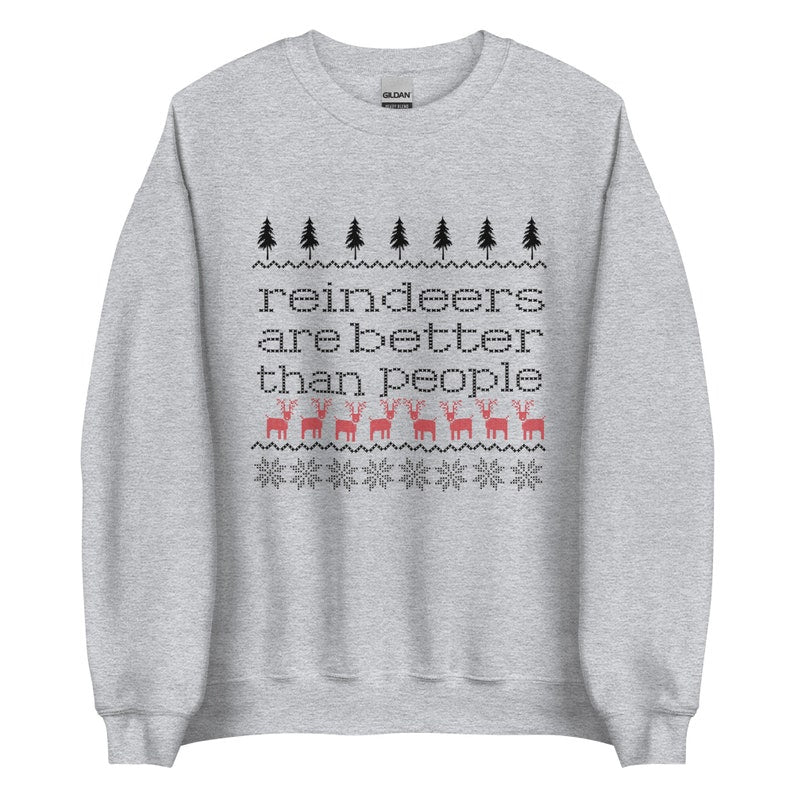 Disney Frozen Sweatshirt- Reindeer are Better than People - Sven and Kristoff  Disney Christmas Sweatshirt