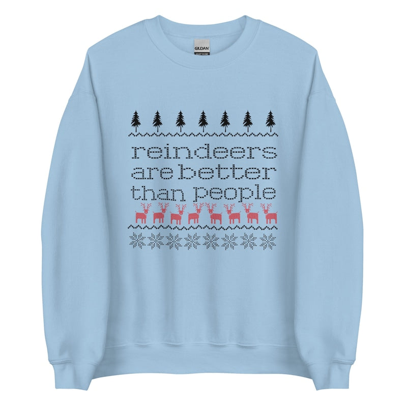 Disney Frozen Sweatshirt- Reindeer are Better than People - Sven and Kristoff  Disney Christmas Sweatshirt