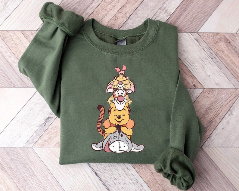 Vintage Winnie The Pooh Sweatshirt, Disney Piglet Tigger Eeyore Crewneck Sweatshirt,  Pooh Friends Sweatshirt, Disney Family Trip Shirt