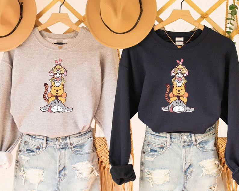 Vintage Winnie The Pooh Sweatshirt, Disney Piglet Tigger Eeyore Crewneck Sweatshirt,  Pooh Friends Sweatshirt, Disney Family Trip Shirt