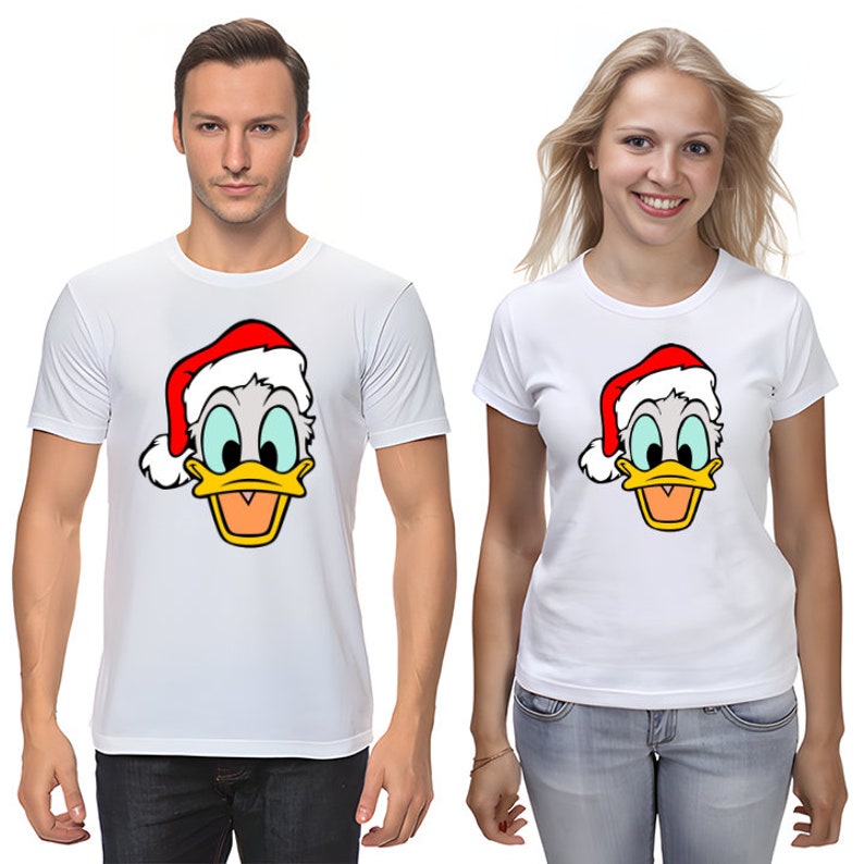 Donald Duck Christmas Short Sleeve White-Black Men's / Women's T Shirt F190