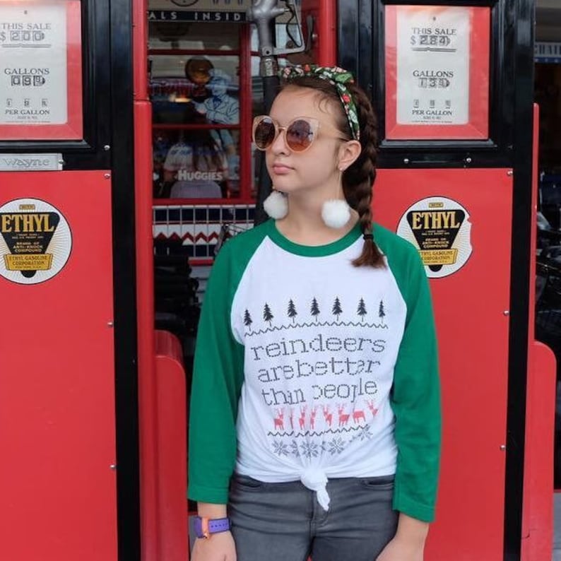 Frozen Shirt- Reindeer are Better than People -Sven and Kristoff Disney Christmas Raglan Shirt