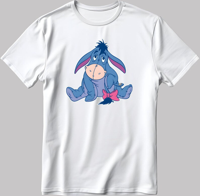 Disney Winnie the Pooh, Short Sleeve White-Black Men's / Women's T Shirt L943