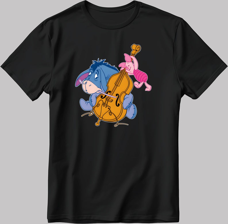 Disney Winnie the Pooh, Short Sleeve White-Black Men's / Women's T Shirt L945