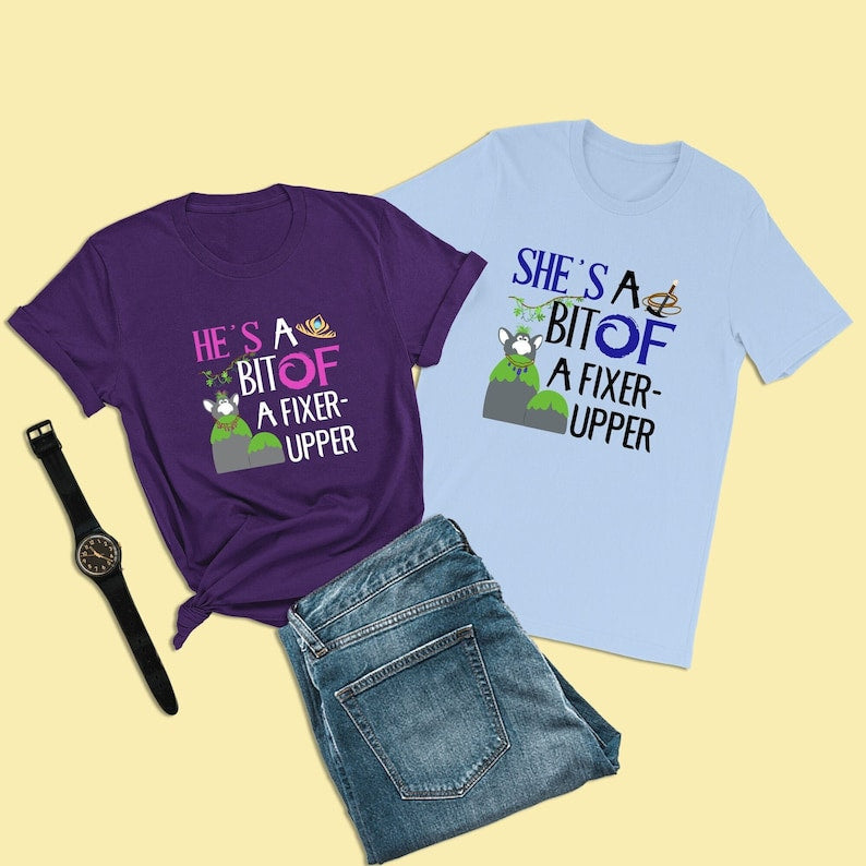 Disney Frozen Shirt, He's a bit of a Fixer-Upper, Princess Anna Cosplay, Trolls Shirt, Disney Couple Shirts, Engagement Gifts, Wedding Shirt