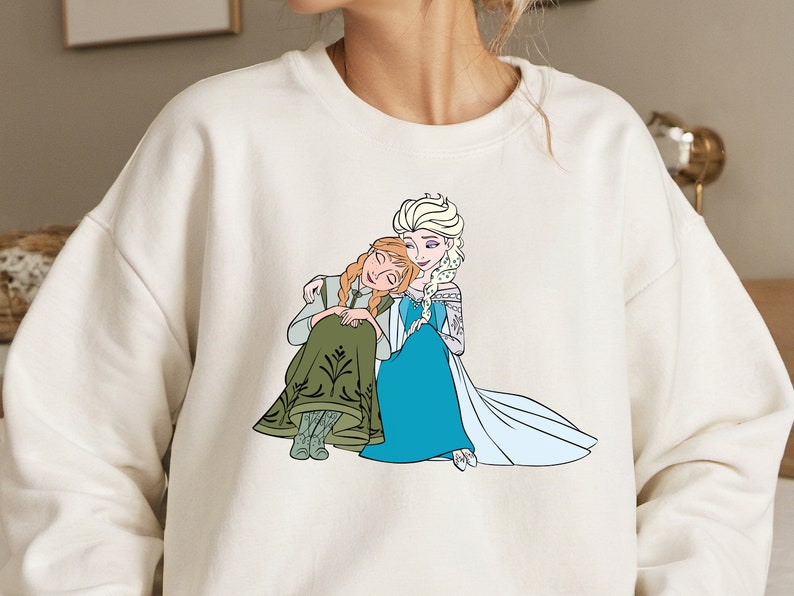 Lovely Frozen Elsa and Anna Sweatshirt, Disney Frozen Sisters Hoodie, Disney's Princess Elsa, Disneyland Sweater, Kid Shirt, Unisex Crewneck