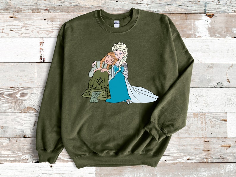 Lovely Frozen Elsa and Anna Sweatshirt, Disney Frozen Sisters Hoodie, Disney's Princess Elsa, Disneyland Sweater, Kid Shirt, Unisex Crewneck