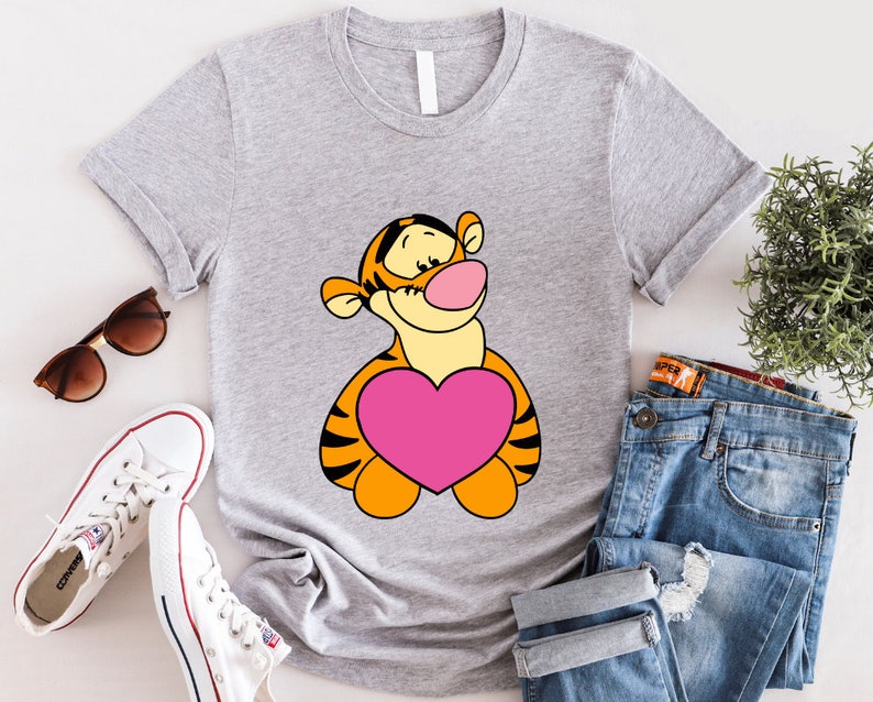 Winnie The Pooh Heart Valentine Shirt, Disney Winnie The Pooh Tigger Sweatshirt, Disneyland Trip Gift, Winnie The Pooh Valentine Shirt