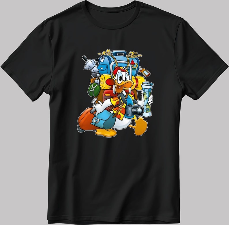 Donald Duck Holiday Short Sleeve White-Black Men's / Women's T Shirt N189
