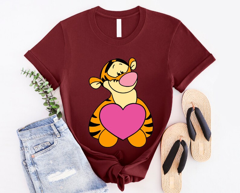 Winnie The Pooh Heart Valentine Shirt, Disney Winnie The Pooh Tigger Sweatshirt, Disneyland Trip Gift, Winnie The Pooh Valentine Shirt