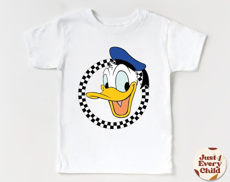 Donald Duck Kids Shirt, Disneyland Shirt, Donald Duck Gift Shirt, Retro Donald Duck Tee, Cute Donald  Bodysuit, Checked Donald Kids Shirt
