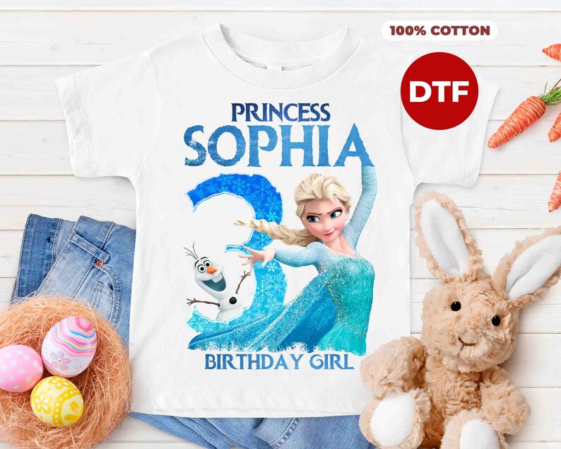 Frozen Birthday T Shirt 100% Cotton, Princess Birthday Tee, Magic Kingdom Shirt, DTF Quality, Matching Family T Shirt, Birthday Girl T Shirt