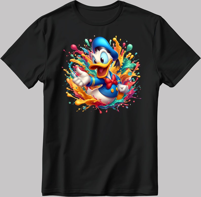 Donald Duck Character Short Sleeve White-Black Men's / Women's T Shirt C516