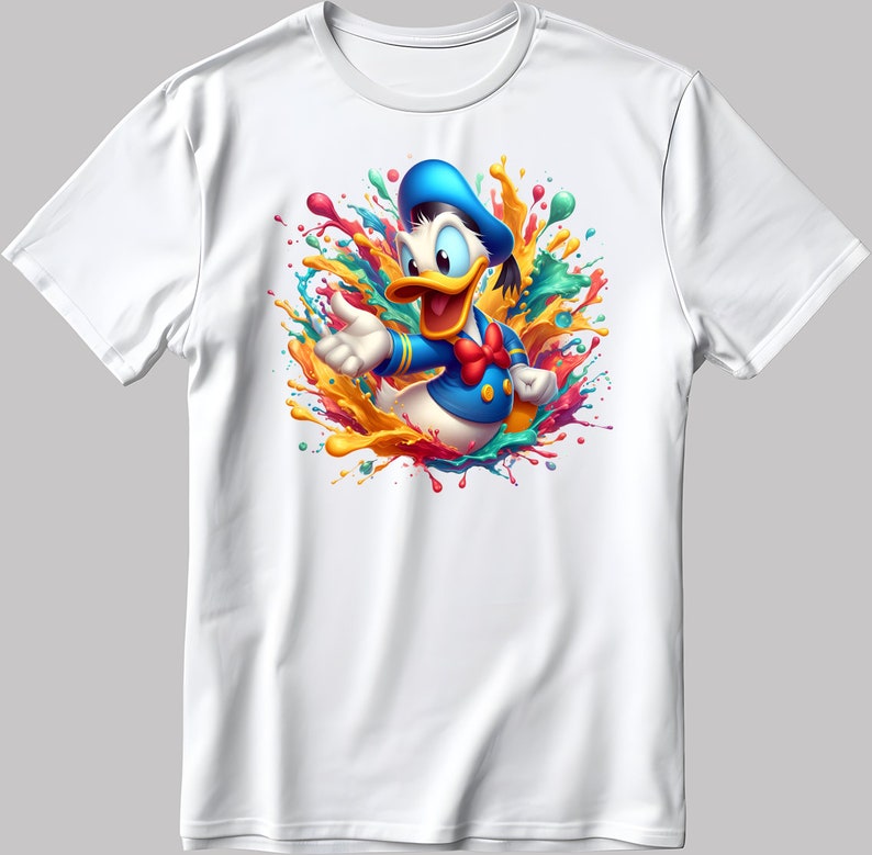Donald Duck Character Short Sleeve White-Black Men's / Women's T Shirt C516