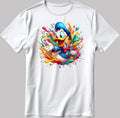 Donald Duck Character Short Sleeve White-Black Men's / Women's T Shirt C516