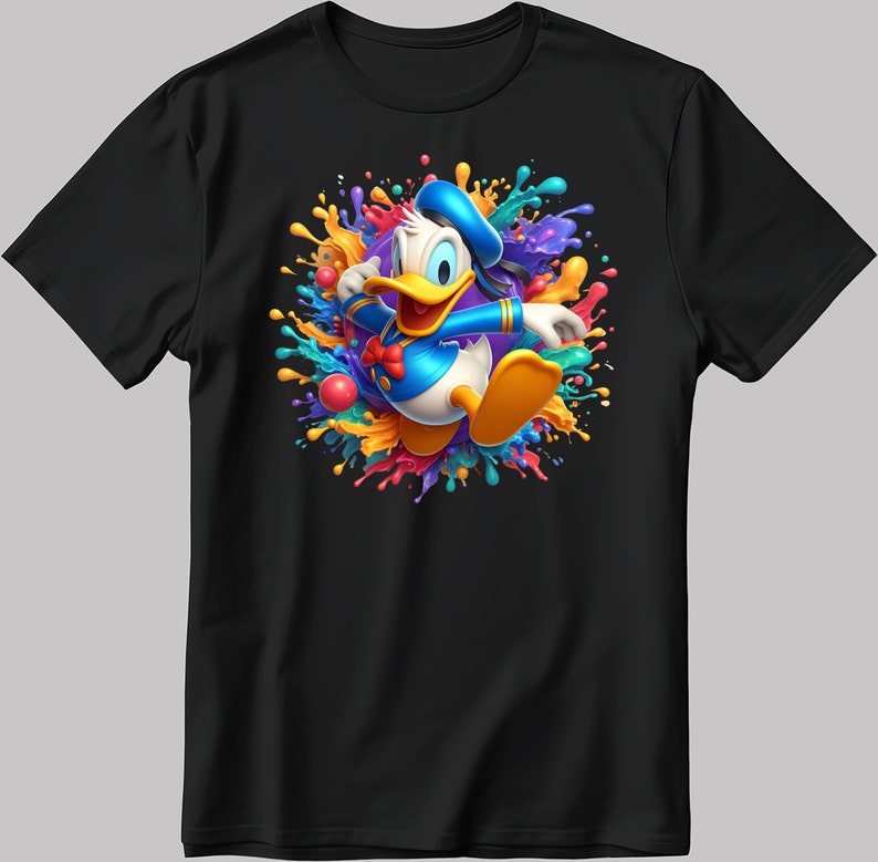 Donald Duck Short Sleeve White-Black Men's / Women's T Shirt C517