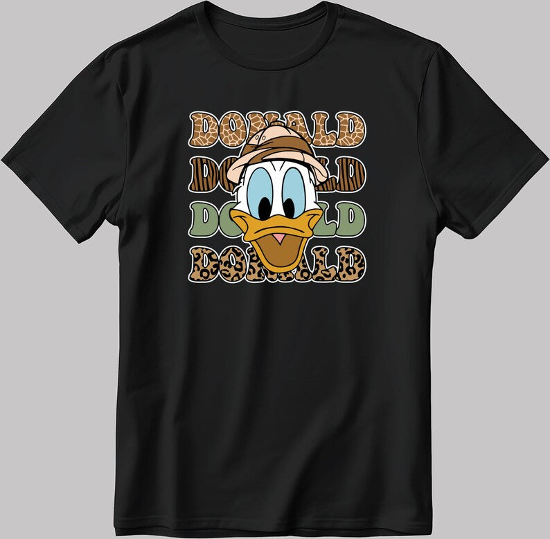 Donald Duck Short Sleeve White-Black Men's / Women's T Shirt J006