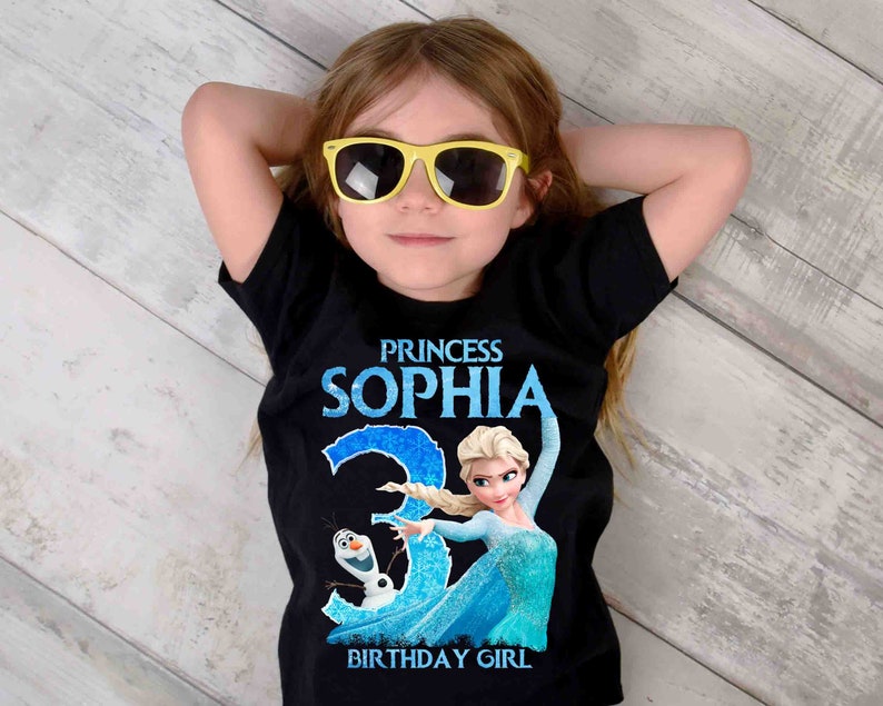 Frozen Birthday T Shirt 100% Cotton, Princess Birthday Tee, Magic Kingdom Shirt, DTF Quality, Matching Family T Shirt, Birthday Girl T Shirt