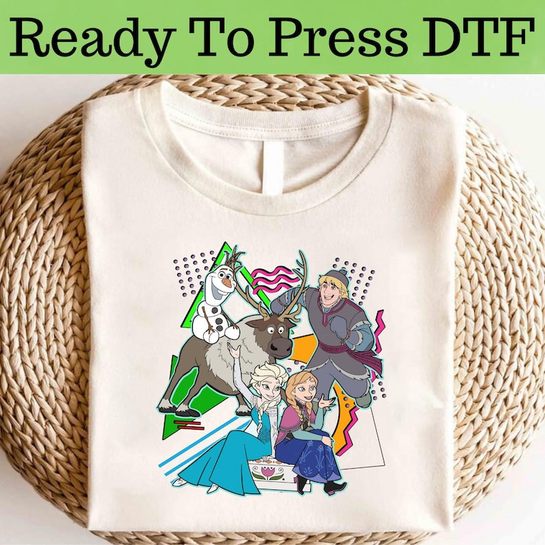 Disney Retro Frozen DTF, Elsa Watercolor Transfer, And Anna product image 1