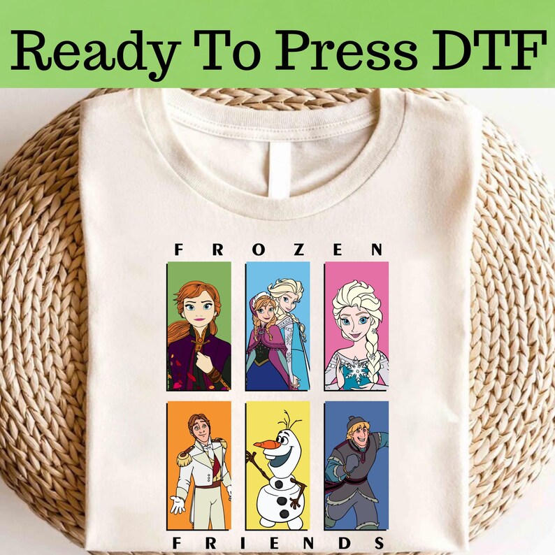 Disney Frozen Friends DTF, Olaf Transfer, Elsa And Anna product image 1