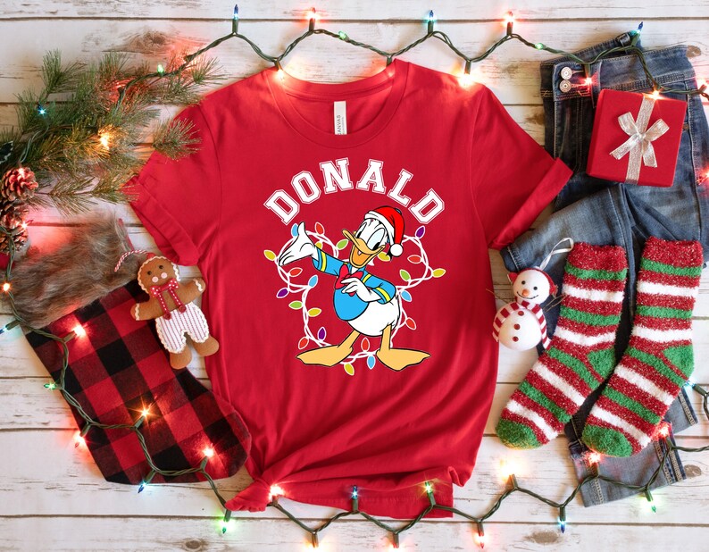 Donald  Christmas Light Shirt, Disney Christmas Lights Donald Duck Shirt, Christmas Disney Donald, Xmas Donald Shirt, Disney Donald Duck Tee