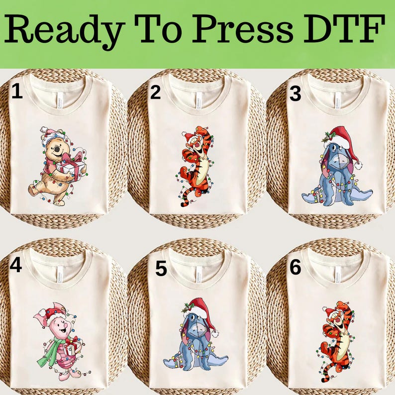 Disney Winnie The Pooh Christmas DTF, Characters product image 1