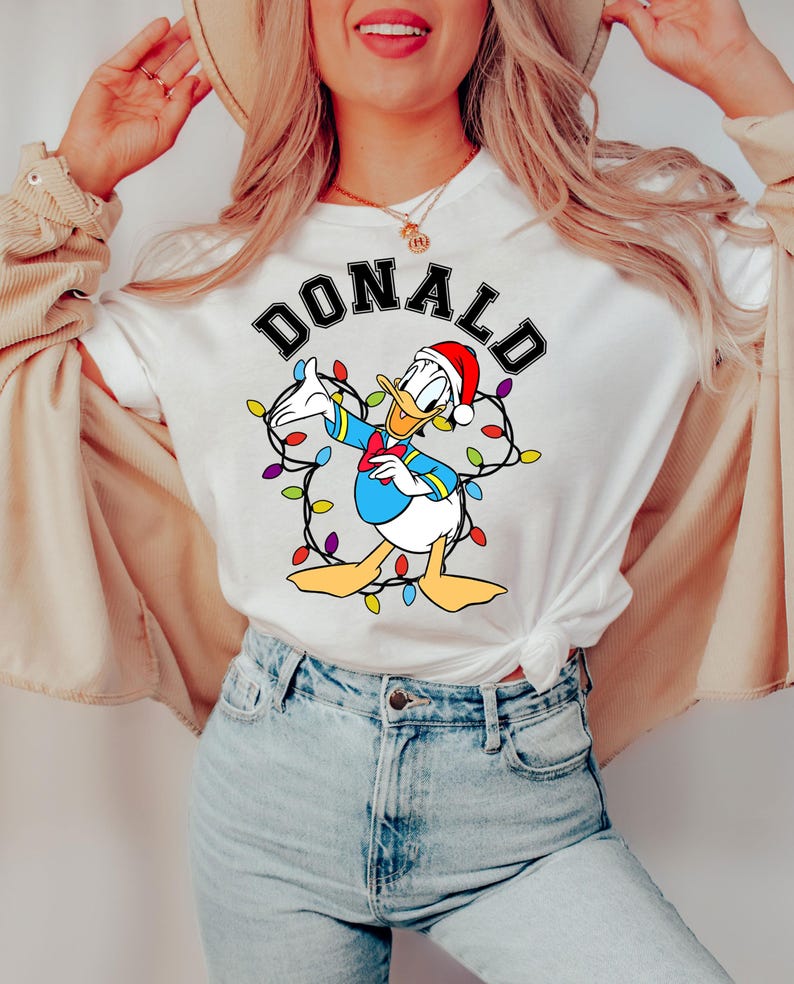 Donald  Christmas Light Shirt, Disney Christmas Lights Donald Duck Shirt, Christmas Disney Donald, Xmas Donald Shirt, Disney Donald Duck Tee